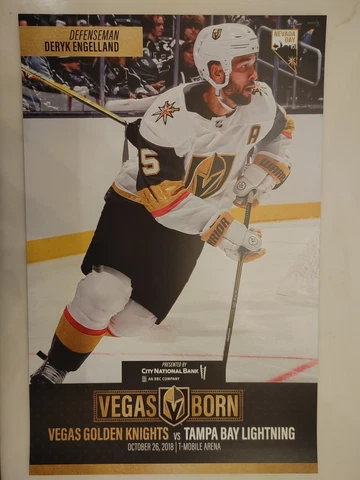 Vegas Golden Knights Game Poster Tampa Bay Lightning Deryk Engelland 2018 HTF Cover