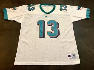 Vtg Champion Miami Dolphins Dan Marino 13 NFL Football Jersey Shirt Adult Sz 48 - Picture 1 of 9