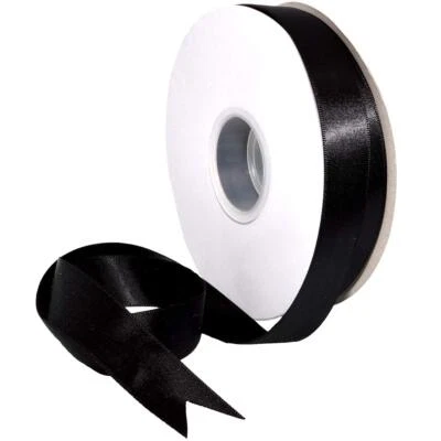 08822/50-030 Double Face Satin Ribbon 7/8" X 50 YD Black Ribbon for Gift Wrap... - Image 1 of 4