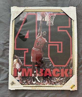 Michael Jordan #45 1995 Starline I'm Back Framed Poster 16" x 20" NBA New In Box - Image 1 of 4