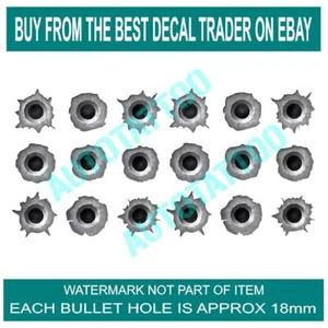 BULLET HOLE STICKERS X18 CAR TRUCK PRANK FUNNY VEHICLE STICKERS - Bild 1 von 2