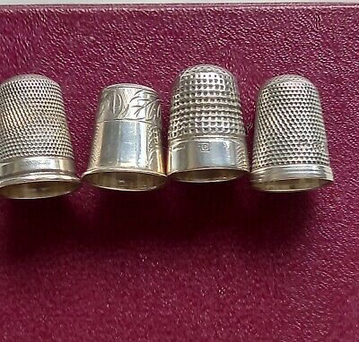 Vintage Solid Silver Thimbles Collection  ( 4 ) • 24£