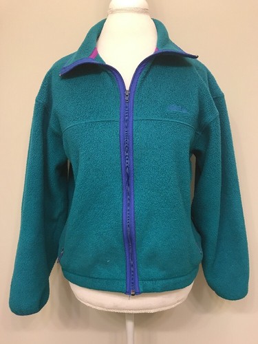 VETEMENTS Giacca donna L. L. Bean GRANDE blu pile zip davanti Activewear Q