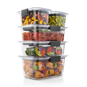 Rubbermaid Brilliance 10-Piece Set, Leak-Proof and Clear Food Storage Containers - Picture 1 of 8