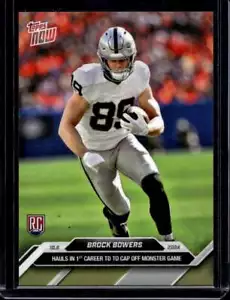 2024 Topps Now #7 Brock Bowers RC Rookie Base Card (Qty) - Picture 1 of 2