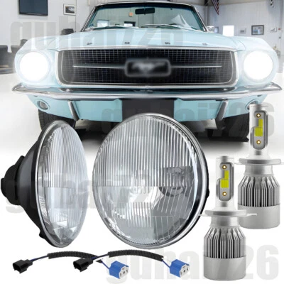 Par de faros LED redondos de 7"" de haz alto/bajo para Ford Mustang 1965-1973/para Bronco Foto 1 de 4