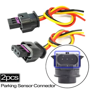 2x For VW Caddy Polo Scirocco Tiguan Touran 3-PIN Parking Sensor Plug Connector - Picture 1 of 8