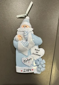 Weihnachtsmann Baby Junge personalisiert Weihnachtsschmuck - Bild 1 von 4