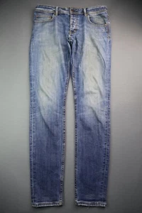Men's Lee Jeans L0 Skinny Jeans Stretch Medium Wash Distressed Sz 34 (Msr 34x32) - Picture 1 of 10