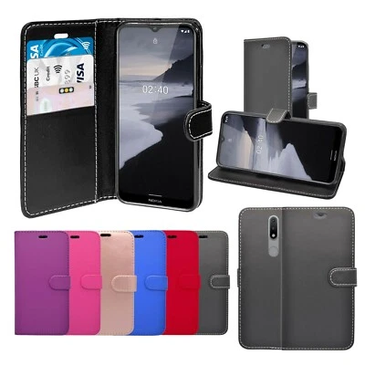 For Nokia 2.4 Wallet Flip PU Leather Stand Card Slot Pouch Phone Cover Case - Image 1 of 4