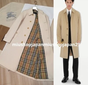 BURBERRY Trench Coat Authentic Vintage Balmacaan England Long Check LightBeige M - Picture 1 of 11