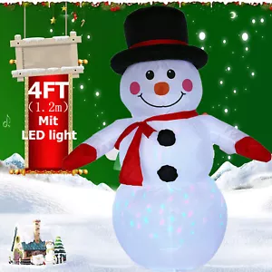120cm Aufblasbarer Schneemann figur groß Weihnachtsdeko mit LED Beleuchtet - Bild 1 von 12