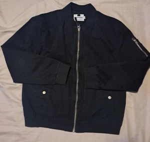 Topman Bomberjacke Herren groß schwarz Biker Reißverschlusstasche solide Windbreaker - Bild 1 von 14