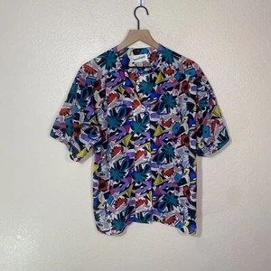 Diane Von Furstenberg Vtg Tropical Loud Havana Resort Vacation Retro Shirt 10 - Picture 1 of 7