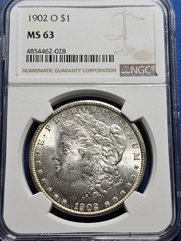 1902-O MORGAN Silver Dollar NGC graded MS63 Cover