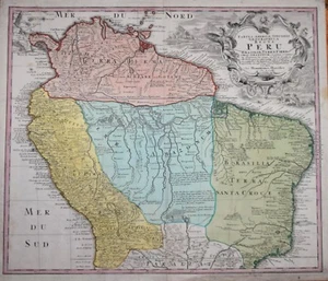 PERU BY THE HEIRS OF HOMANN, PUBLISHED CIRCA 1730. - Picture 1 of 1