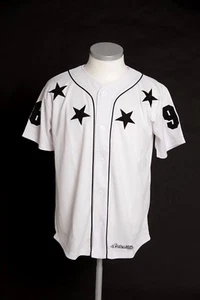 SCARCEWEAR MEN'S WHITE BLACK STARS 96 BASEBALL JERSEY SHIRT TOP SIZE XS TO 4XL  - Picture 1 of 3