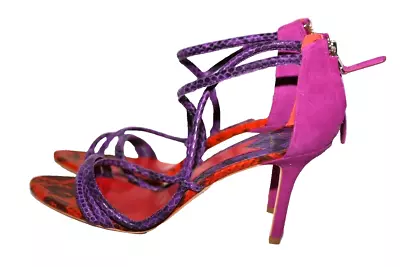 BRIAN ATWOOD Estefania Tricolor Snake Print Leather Strappy Sandals Size 40 US 9 - Image 1 of 4