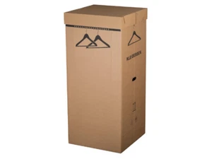 50x Kleiderbox, braun - 545x545x1240 mm - mit 20 Ausstanzungen für Kleiderbügel - Bild 1 von 1