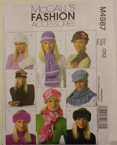 Hats, Headband, Mittens and Scarves Sewing Pattern McCall's M4987 NIP - Picture 1 of 2