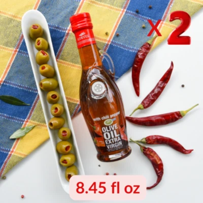 KORVEL Greek EVOO with Chili Pepper, Amphora 8.45 fl oz-2 pack - Image 1 of 4