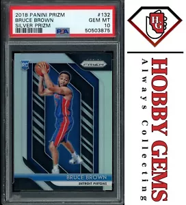 Bruce Brown PSA 10 2018-19 Panini Prizm RC Silver Prizm #132 - Imagen 1 de 2