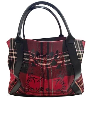 Victoria’s Secret red plaid tote double strap 14w x 12” style number 11185110 - Image 1 of 4
