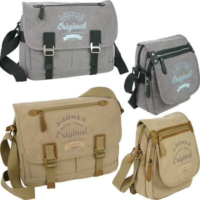 Schultertasche aus Canvas - robuste Collegtasche - Umhängetasche in zwei Größen - Bild 1 von 4