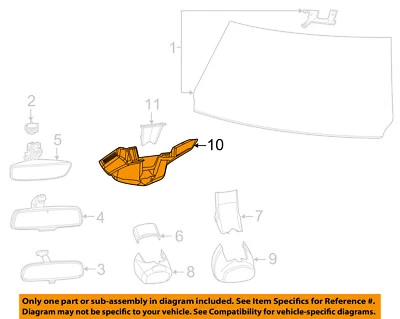 CHRYSLER OEM 19-23 1500 Windshield Glass-Mirror Cover 6FN76TX7AA - Image 1 of 2