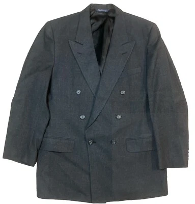 Casaco esportivo Burberry masculino 44L cinza blazer terno jaqueta 3 botões união EUA vintage - Imagem 1 de 4