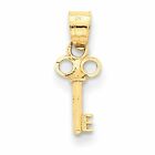 14K Yellow Gold Plated Sterling Silver Initial Letter "E" Key Charm Pendant