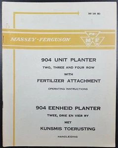 Original Massey Ferguson Manual For 904 Unit Planter With Fertiliser Attachment - Picture 1 of 7