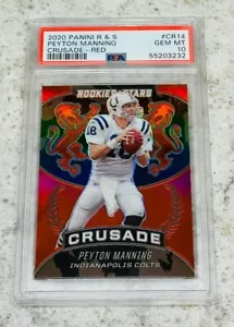 2020 Panini Rookies & Stars Crusade CR14 Red Prizm PEYTON MANNING  PSA 10  - Picture 1 of 3