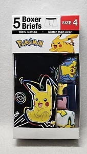 Pokemon Boys' 5 Pack Boxer Briefs Size 4/New - Picture 1 of 7