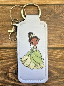 Bálsamo Labial Soporte Llavero Blanco Princesa Rana Vestido Tiana Viaje Fiesta Favor - Imagen 1 de 1