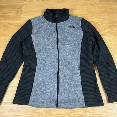 The North Face Fleece Indi Insulated Full Zip Fleece Women's Large Black Grey - Image 1 of 4