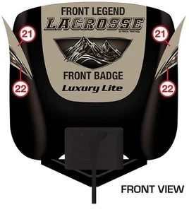 2017 Prime Time Lacrosse Travel Trailer - Front Cap RV Decals - Foto 1 di 3