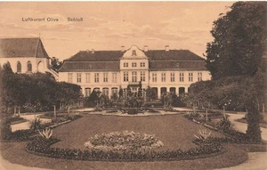 AK Danzig Luftkurort Oliva Schloß Danzig 1933 gelaufen Postkarte - Bild 1 von 2