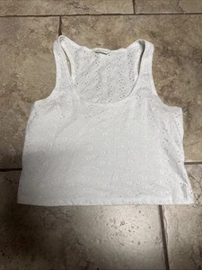 Girls Large Aeropostale tank top pretty white SAPIN1 Must sse can be dressy too! - Picture 1 of 9