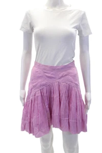 Isabel Marant Womens Cotton Drop Waist Ruffle Skirt Pink Size 36 - Picture 1 of 7