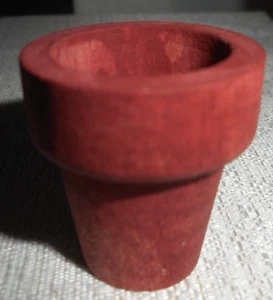 Miniature Dollhouse Wood-Stained Terracotta Color Flowerpot Drain Whole 1" - Picture 1 of 6