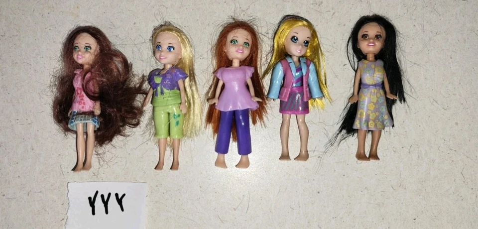 5 Polly Pocket Dolls with Rooted Hair (YYY) - Image 1 of 1