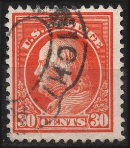 #420 used 1914 30c US POSTAGE 1912-1922 Regular Issue - Franklin and Washington - Picture 1 of 2