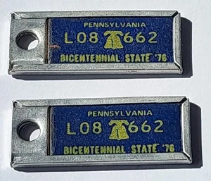 Schlüsselanhänger Anhänger amerikanischer Veteranen für Behinderte 1976 Zweihundertjahrfeier Pa. Nummernschild - Bild 1 von 7