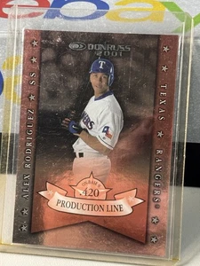 2001 Donruss Production Line 113/420 Alex Rodriguez SP RARE Rangers Yankees - Bild 1 von 9