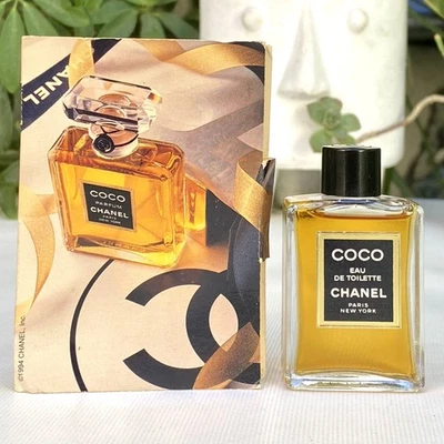 💝Vintage 1980s Coco Chanel EDT 1/2oz  Perfume Splash + 1990s Carded Sample NIB - Image 1 of 4