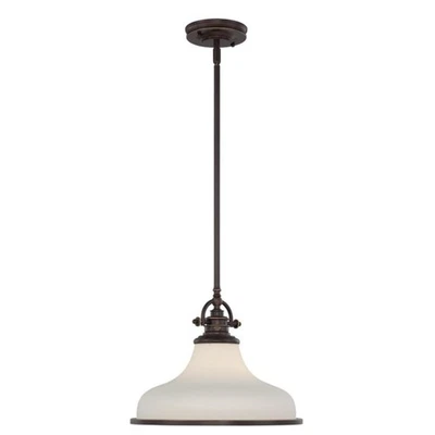 Quoizel Lighting GRT2814PN Grant 14 inch Opal Pendant Light -  Palladian Bronze - Image 1 of 4