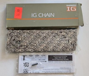 NOS Shimano CN-HG70 5-6-7-8 velocidades CADENA 116L IG de colección Mountain ATB - Imagen 1 de 2