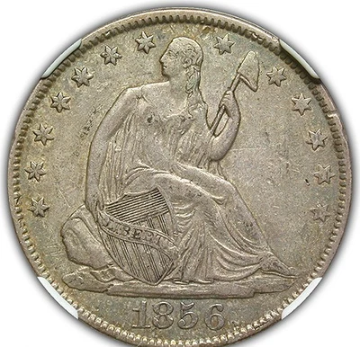 1856 O LIBERTY SEATED HALF DOLLAR NGC VERY CHOICE XF 45 ORIGINAL AND WHOLESOME, - Image 1 of 4