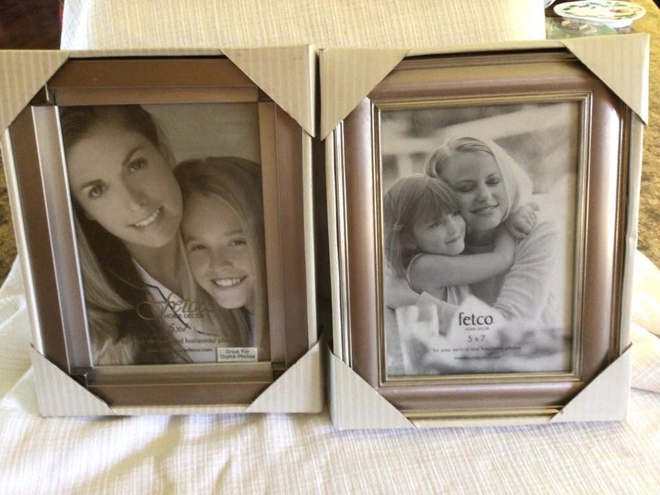 2 NIB Fetco pewter/silver 5x7" photo frames - Image 1 of 1